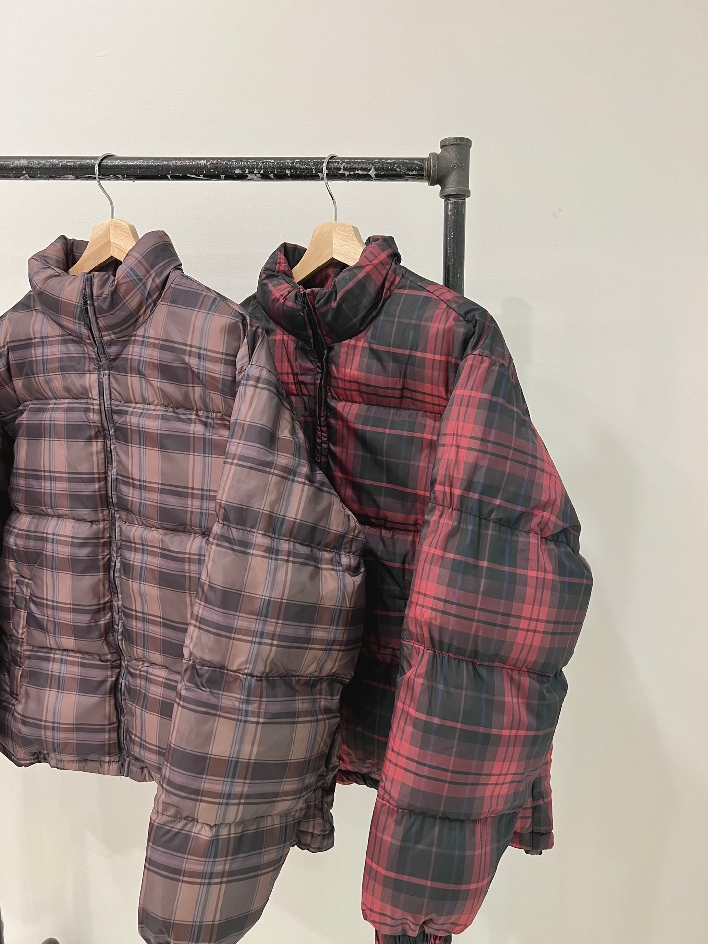 WOOD Plaid puffer jacket