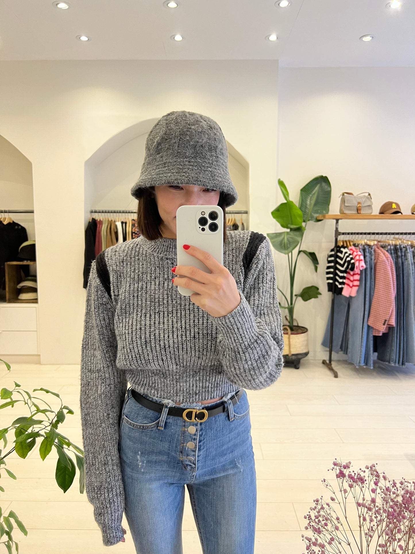 SCONE Cable-knit bucket hat