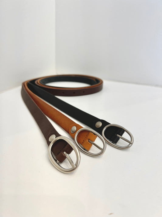 JEMMA Oval buckle leather belt