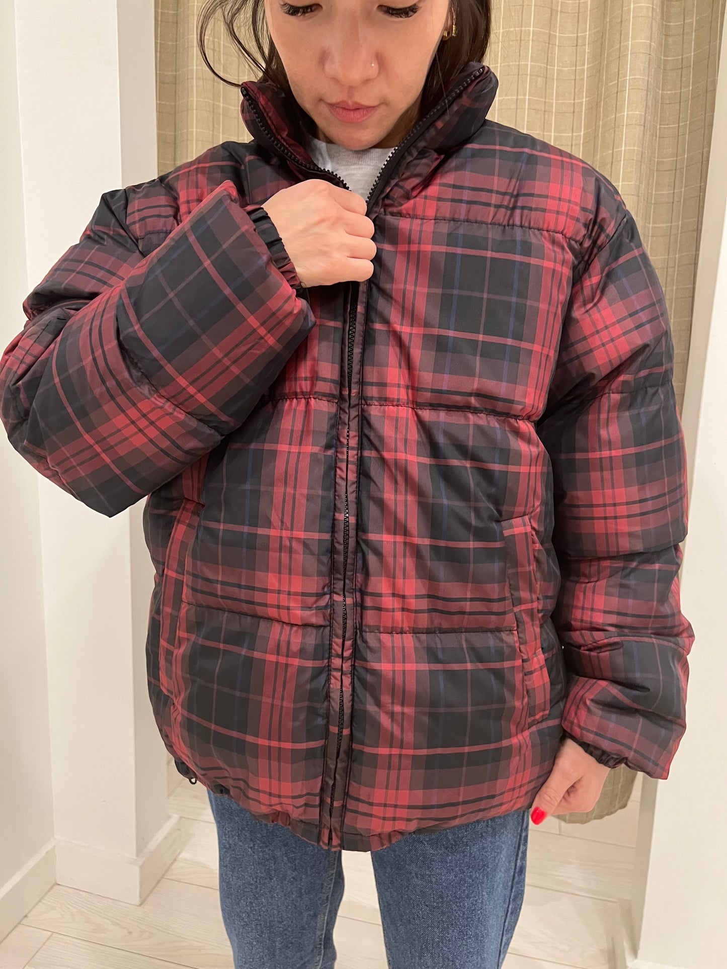 WOOD Plaid puffer jacket